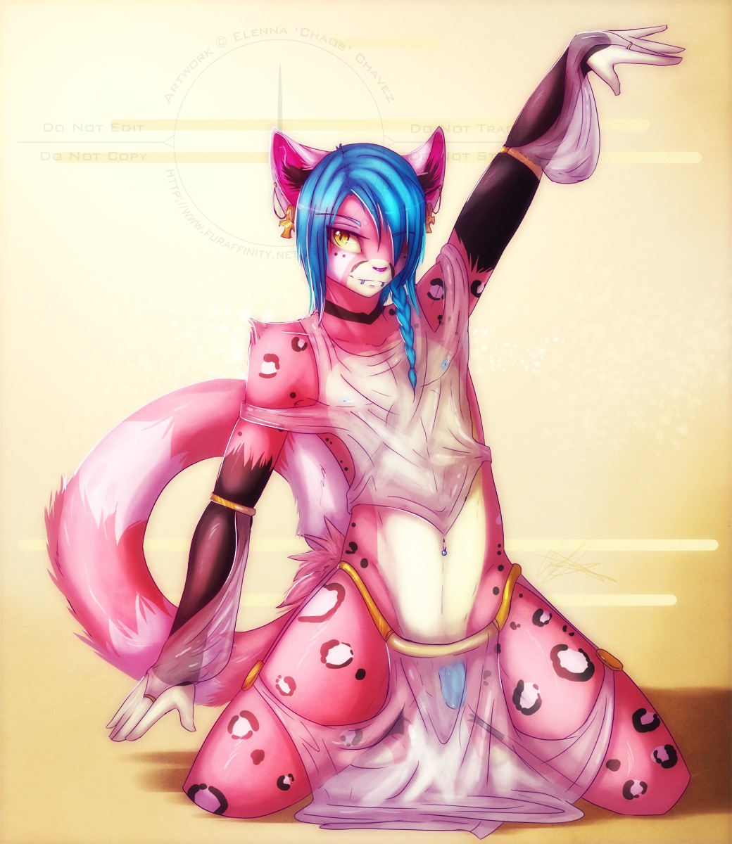 ailurid anthro blaze_(zabaniya) cheetah clothed clothing crossdressing e621 felid feline femboy flaccid genitals harem harem_boy harem_outfit hi_res hybrid leopard male mammal navel navel_piercing pantherine pelvic_curtain penis piercing red_panda silk silvyr solo sparklefur tail teasing