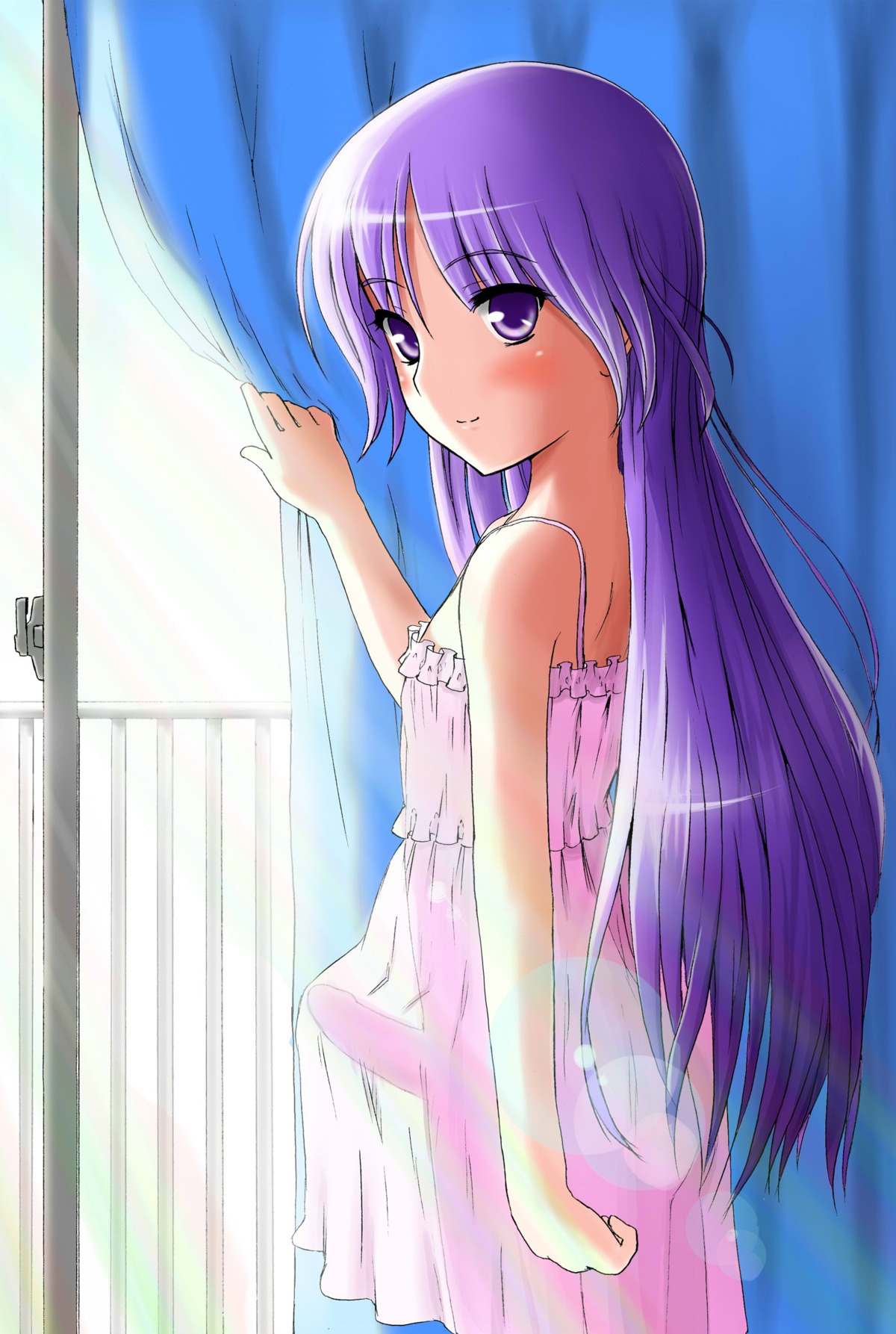crossdressing femboy happiness jun_watarase male male_only penis purple_eyes purple_hair rule34 solo trans_woman transfem