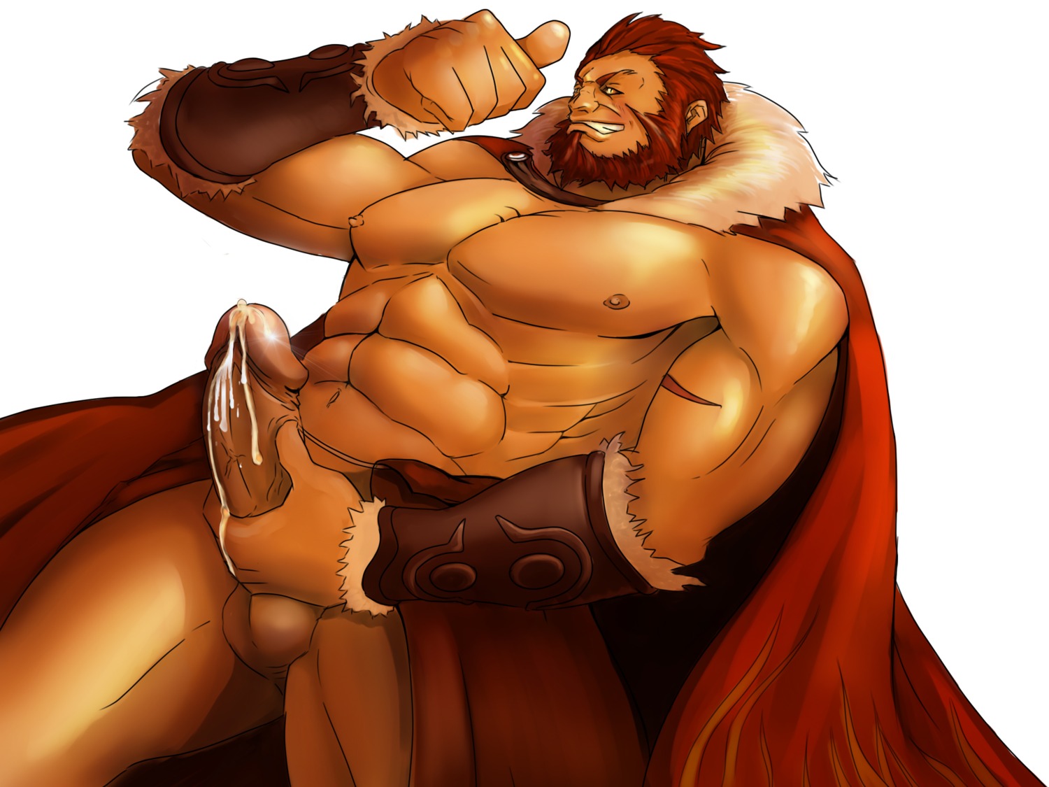 1boy big_penis boner cum erection fate/stay_night fate/zero fate_(series) iskandar_(fate) male male_only masturbation muscles nude penis rider rule34 solo tagme