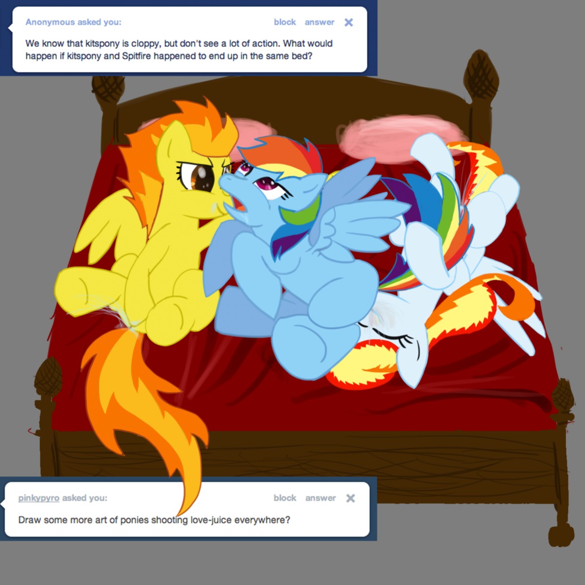 equine female feral feral_on_feral feral_only friendship_is_magic horse my_little_pony pegasus pony rainbow_dash_(mlp) rainbow_hair rule34 smooth_skin spitfire spitfire_(mlp) tagme wonderbolts_(mlp)
