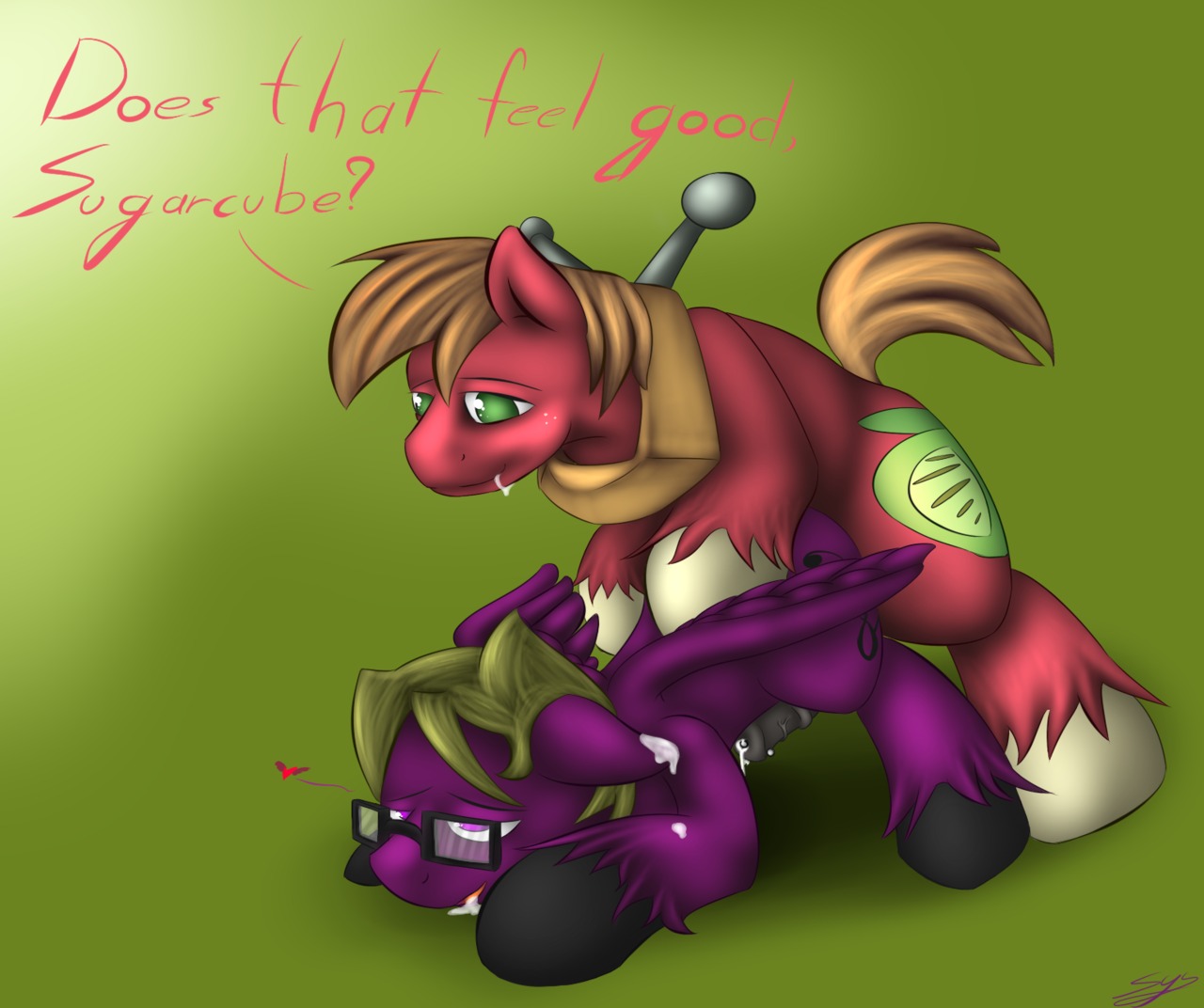 big_macintosh_(mlp) earth_pony equine feral friendship_is_magic horse male male_only my_little_pony no_humans pegasus pony purple_fur rule34 synad tagme
