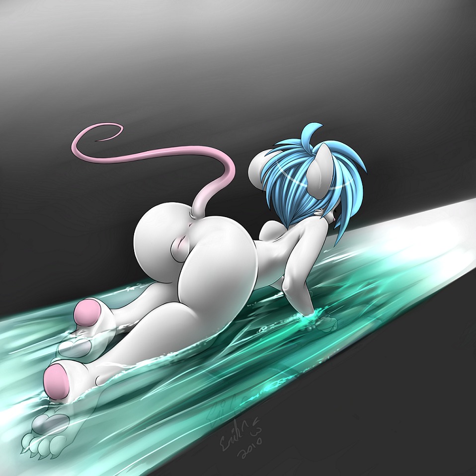 2010 all_fours anthro anus breasts female fur furry hindpaw mouse nude plump_labia pussy quadra raised_tail rodent rule34 solo tail water wet