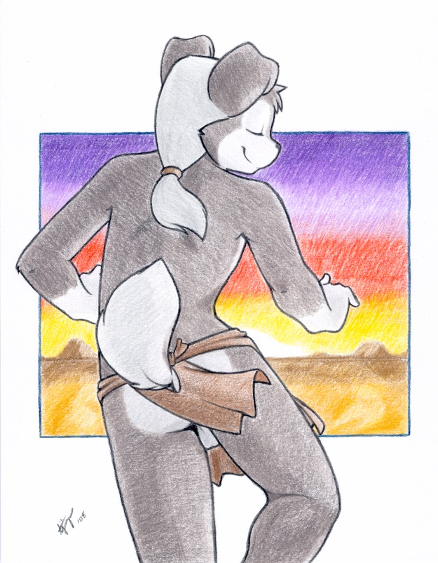 ajin anthro backsack balls biped bottomwear butt canid canine canis clothed clothing dancing domestic_dog e621 genitals hair ineffective_clothing ineffective_loincloth loincloth male mammal skimpy solo tribal white_hair