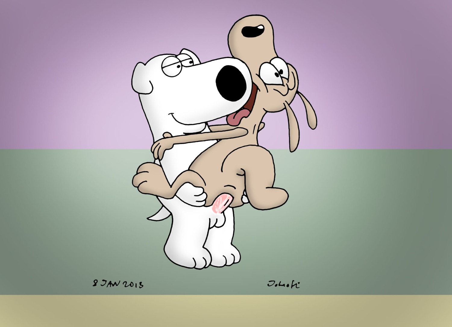 2013 anal anal_penetration anthro anthro_on_anthro anthro_penetrated anthro_penetrating anthro_penetrating_anthro balls brian_griffin canid canine canis domestic_dog duo e621 erection family_guy fucked_silly genitals happy hi_res johnofe looking_pleasured macropod male male/male male_on_bottom male_on_top male_penetrated male_penetrating male_penetrating_male mammal marsupial nickelodeon nude on_bottom on_top penetration penile penile_penetration penis penis_in_ass rocko's_modern_life rocko_rama sex stand_and_carry_position standing standing_sex wallaby