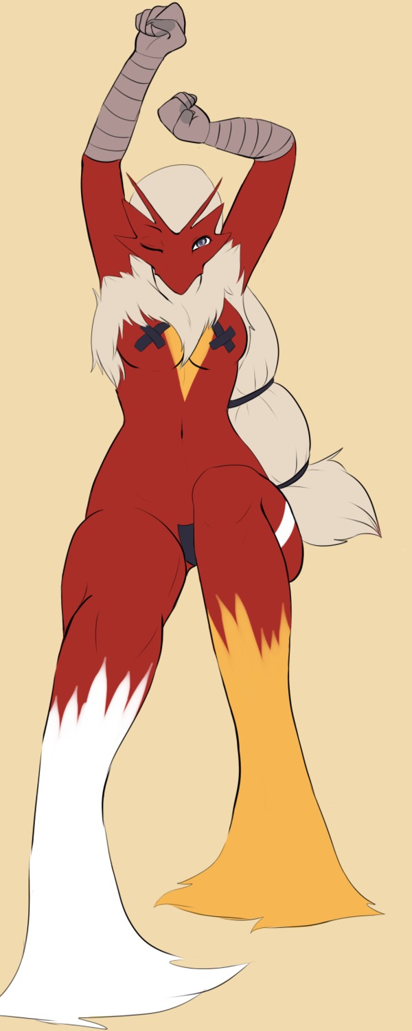 anthro avian blaziken breasts color exposed_breasts female female_only front_view furry nudity pokemon pokemon_(species) rule34 solo