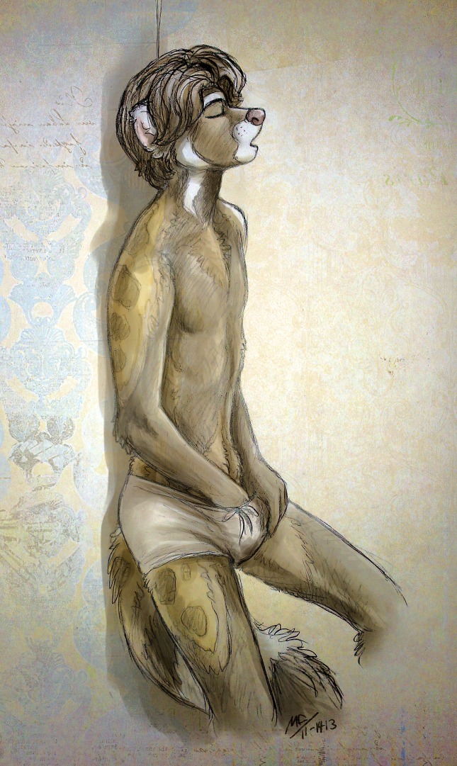 2013 against_surface against_wall anthro biped briefs clothing conditional_dnp e621 eyes_closed ictonychine kimber_di_furetti male mammal marbled_polecat masturbation moodyferret mustelid musteline polecat_(mustelid) solo standing true_musteline underwear weasel