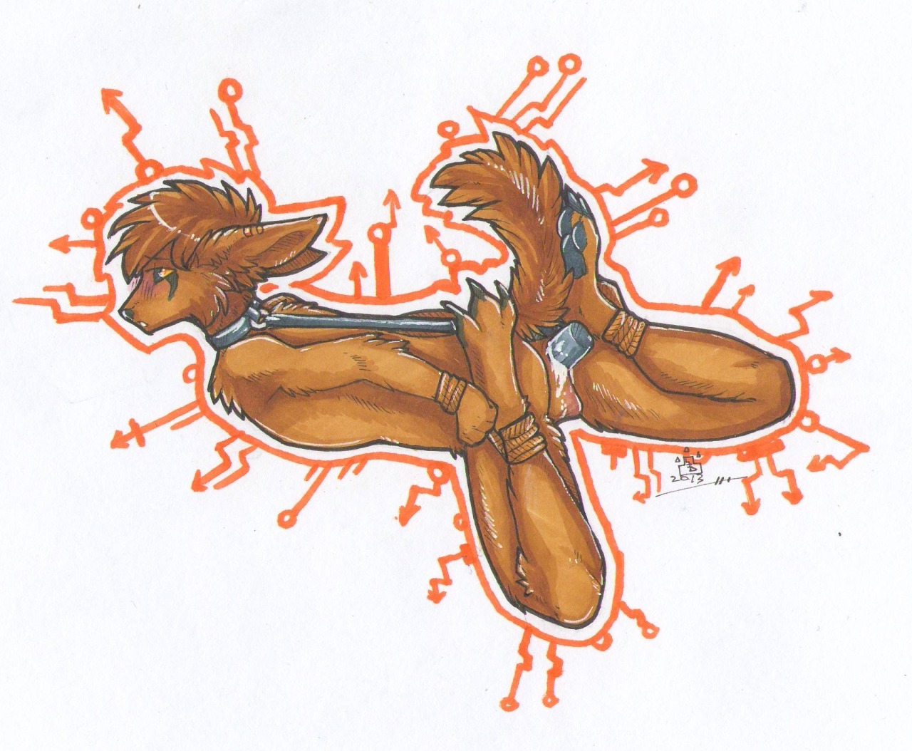 alpha_(grostenmeier) anal anal_penetration anthro balls bdsm bondage bound canid canine canis dildo dominant e621 genitals grostenmeiers jackal male mammal paws penetration rope sex_toy solo submissive submissive_male