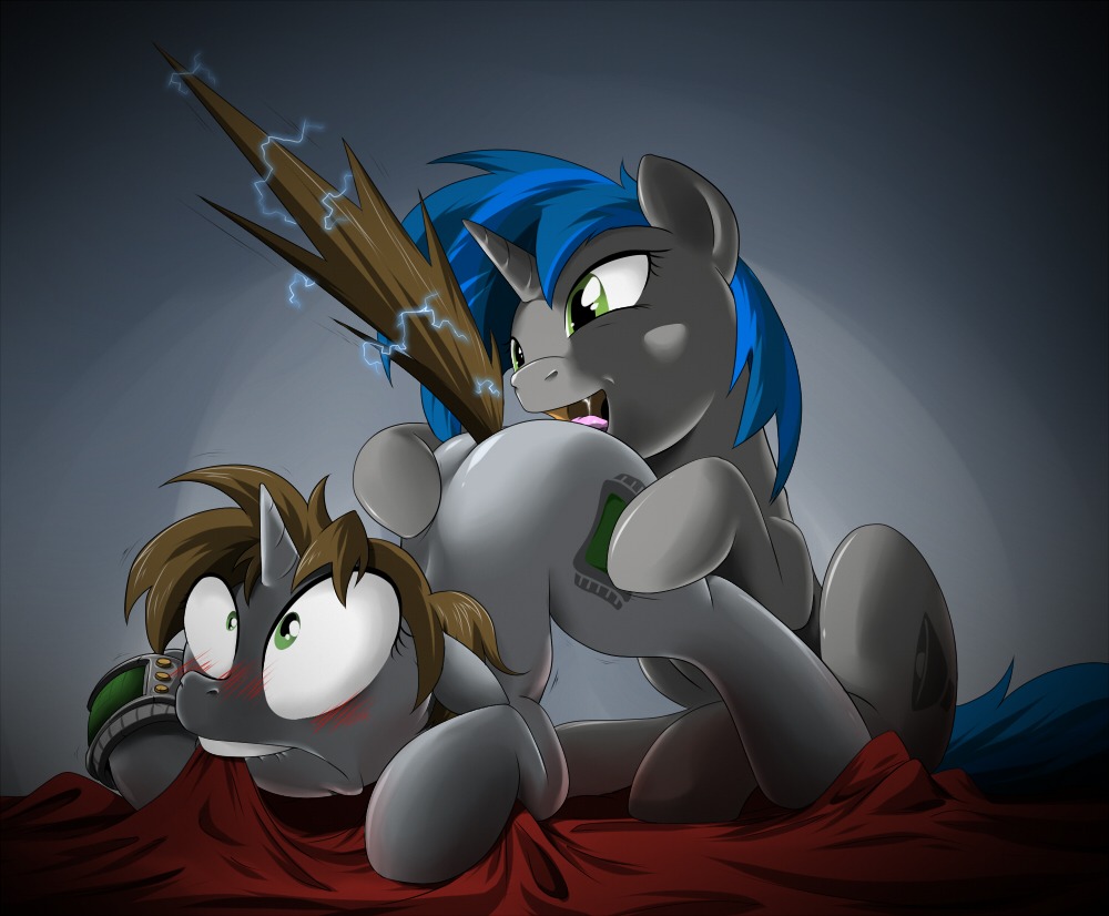 2014 alternate_universe ass_up bed big_eyes bite biting_lip biting_own_lip blue_hair blush bodily_fluids brown_hair butt cunnilingus cutie_mark doomghost duo e621 electric electricity equid equine fallout fallout_equestria fan_character female female/female feral fur furniture gesture grabbing_sheets green_eyes grey_body grey_fur hair hasbro homage_(fallout_equestria) horn horse licking lips littlepip machine mammal microsoft mouth_hold my_little_pony mythological_creature mythological_equine mythology open_mouth oral orgasm pip-boy pony saliva self_bite sex simple_background sitting spread_legs spreading surprised tail tail_boner tail_gesture teeth tongue tongue_out unicorn vaginal