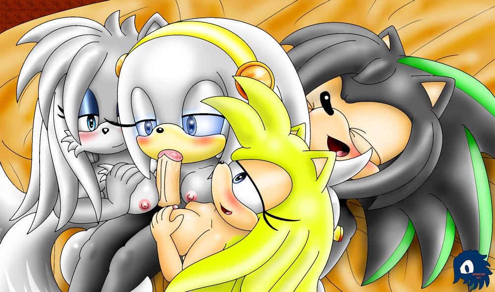 2011 android anthro anthro_on_anthro bed big_breasts bigdon1992 blue_eyes blue_sclera breast_play breasts canid canine e621 echidna erection eulipotyphlan fan_character fellatio female foursome fox furniture genitals group group_sex hedgehog krystalia machine male male/female mammal monotreme nipples nude oral oral_penetration penetration penile penis robot sega sex sonic_the_hedgehog_(series) titfuck zeta_the_echidna