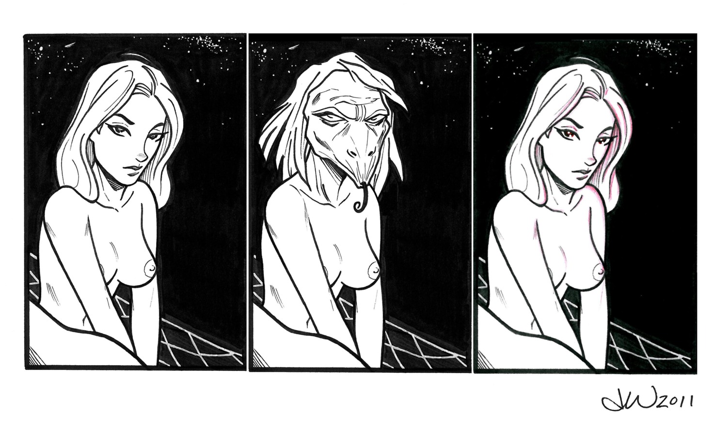 1girls 2011 2d ardelia_lortz breasts female female_only four_past_midnight mitchatt nipples rule34 solo solo_female stephen_king tagme the_library_policeman