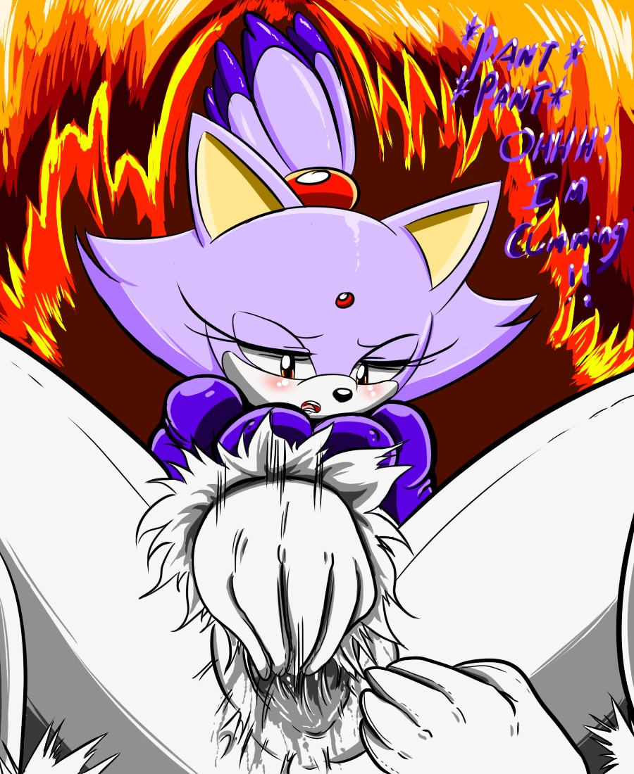 anthro big_butt blaze_the_cat bodily_fluids breasts butt domestic_cat e621 english_text felid feline felis female genital_fluids genitals hair mammal masturbation multicolored_hair nipple_outline nobody147 sega solo sonic_the_hedgehog_(series) text two_tone_hair vaginal vaginal_fluids vaginal_masturbation vulva wet