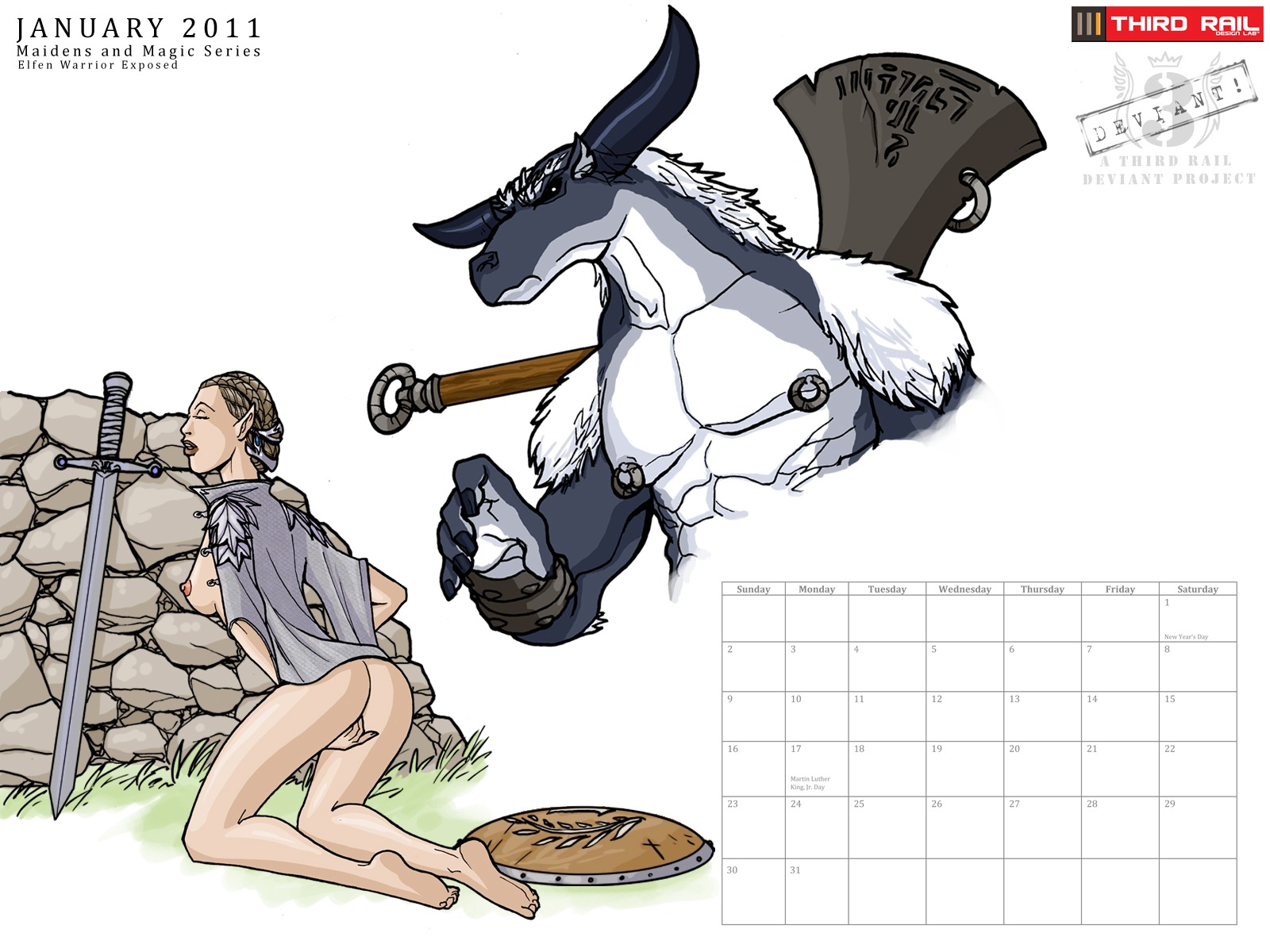 breasts color dungeons_and_dragons elf female male minotaur monthly_planner rule34 tagme trdl