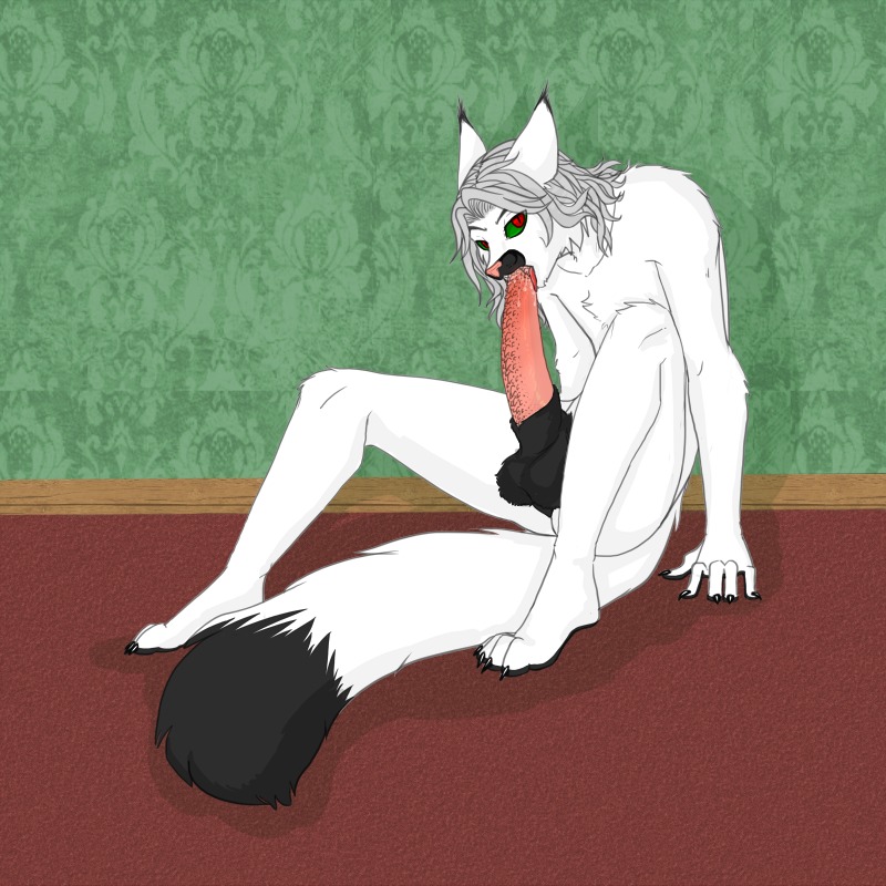 1:1 2013 animal_genitalia anthro autofellatio balls biped bodily_fluids butt caracal caracal_(genus) cum cum_in_mouth cum_in_own_mouth cum_in_self cum_inside cum_on_self danielle_(smarticus) domestic_cat e621 erection felid feline felis fur genital_fluids genitals green_eyes hair looking_at_viewer maki_badfox male mammal masturbation nude open_mouth oral oral_masturbation oral_penetration orgasm penetration penile penile_masturbation penile_spines penis pose presenting sheath sitting solo spread_legs spreading teeth tongue white_body white_fur