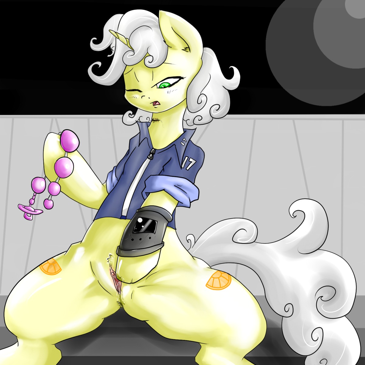1:1 alternate_universe anal_beads anus bodily_fluids clitoris cutie_mark e621 equid equine fallout fallout:_new_canterlot fallout_equestria fan_character female fresh-de-light genital_fluids genitals hair hasbro hi_res horn mammal masturbation microsoft my_little_pony mythological_creature mythological_equine mythology sex_toy solo unicorn vaginal vaginal_fluids vaginal_masturbation vulva wergis white_hair