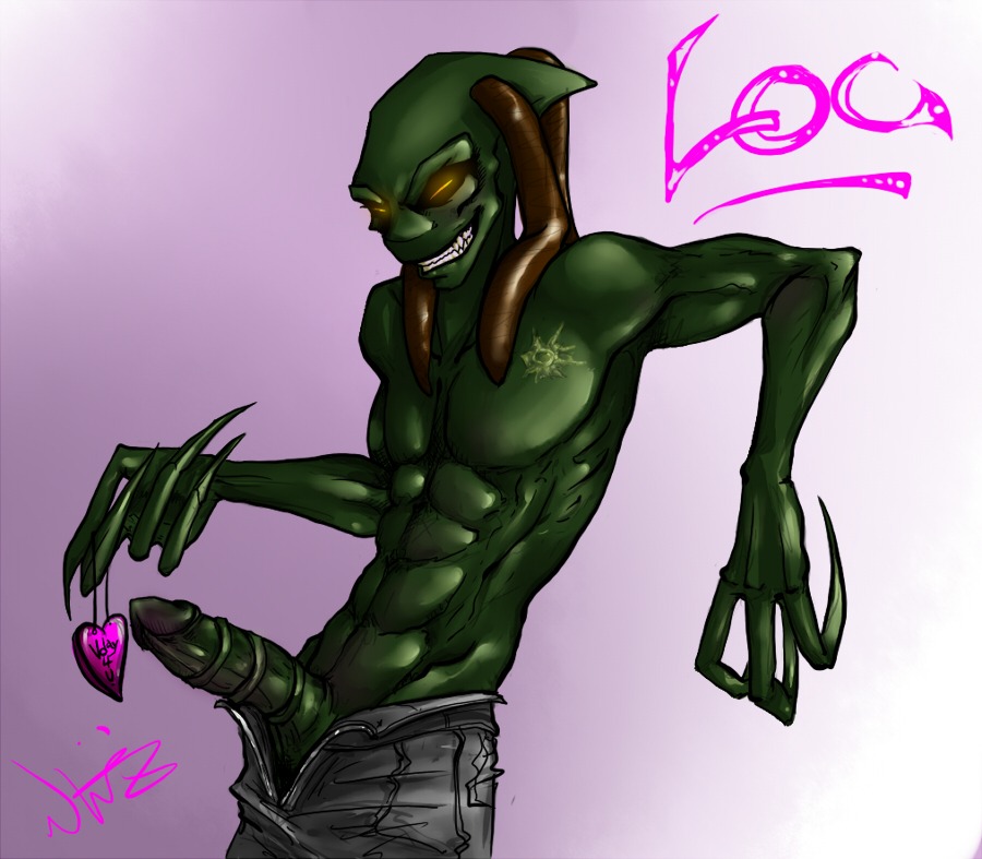 abs alien alien_humanoid amber_eyes antennae_(anatomy) claws e621 erection fan_character genitals glowing glowing_eyes green_body green_penis green_skin grin heart_symbol holidays humanoid hybrid invader_zim irken kuromusouka loc_(kuromusouka) long_claws male muscular muscular_humanoid muscular_male nickelodeon orange_eyes penis scar sharp_teeth smile solo teeth valentine's_day