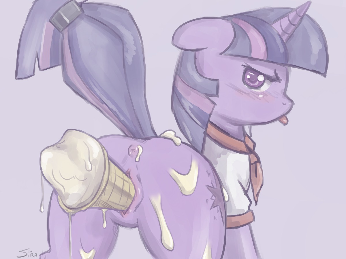 4:3 anus blush butt cutie_mark dessert digital_media_(artwork) e621 equid equine female feral food food_fetish food_insertion food_play friendship_is_magic fur genitals hair hasbro horn ice_cream improvised_dildo improvised_sex_toy looking_back mammal multicolored_hair my_little_pony mythological_creature mythological_equine mythology penetration pink_hair purple_body purple_fur purple_hair shaded sirachanotsauce solo tail tongue tongue_out twilight_sparkle_(mlp) two_tone_hair unicorn vaginal vulva