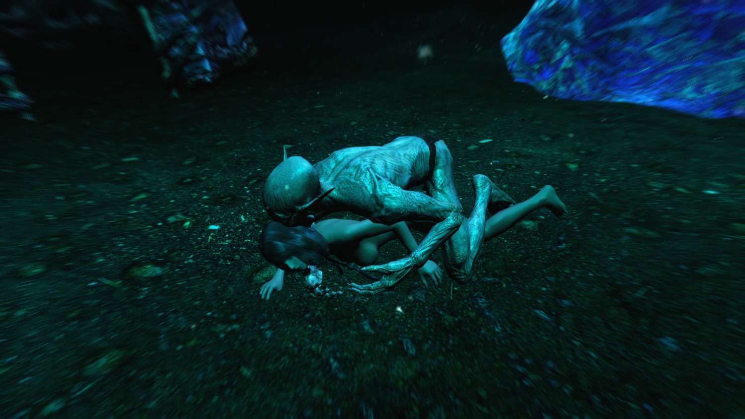 16:9 3d_(artwork) bethesda_game_studios breasts digital_media_(artwork) discombobulation duo e621 falmer female hi_res human human_on_humanoid humanoid interspecies male male/female mammal microsoft not_furry screencap skyrim the_elder_scrolls widescreen