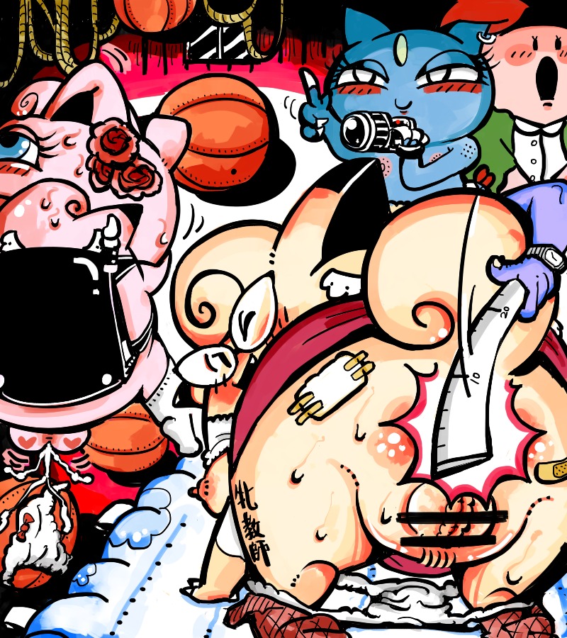 bdsm censored chansey clefairy female jigglypuff momopi nintendo pokemon pokemon_(species) rule34 sneasel