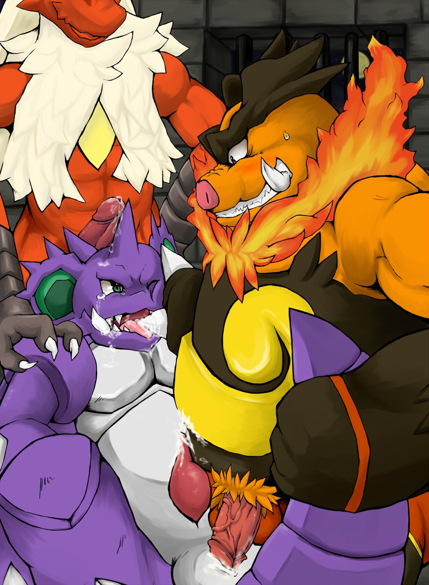 abs anal_insertion anthro anus artist_request avian balls black_fur blaziken blush buggery chubby claws color cum cum_in_anus cum_in_mouth cum_inside cum_licking cum_on_belly cum_on_face cum_on_hand emboar erection fire fur furry hair horn indoors insertion interspecies licking male male_only moon multiple_males muscles nidoking night nude open_eyes orange_hair penis pig pokemon pokemon_(species) pubic_hair purple_skin round_ears rule34 scalie sex sharp_teeth smile snout tail tail_grab tear testicles tongue tusks white_skin wink yaoi