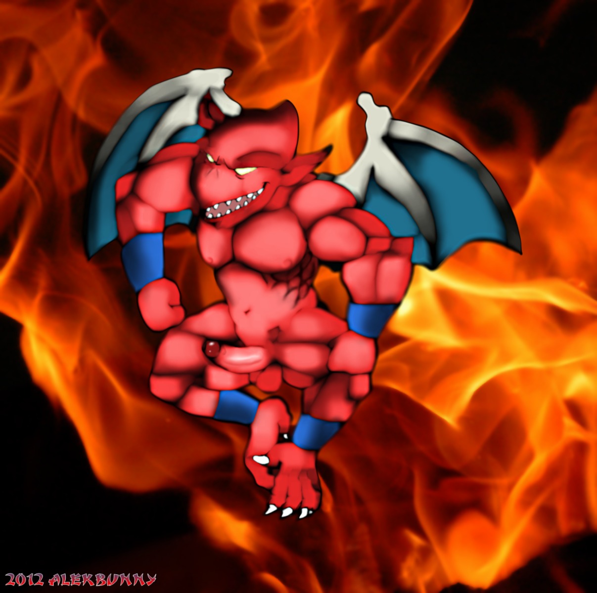boner demon's_crest erection firebrand ghosts_n_goblins male male_only nude red_arremer rule34 solo solo_male