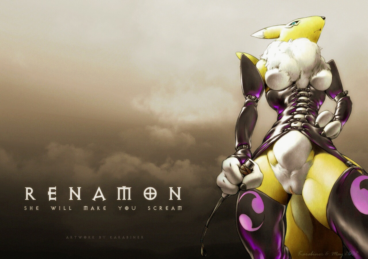 anthro canine clothes color digimon digimon_(species) female female_only fox front_view fur furry holding karabiner pussy renamon riding_crop rule34 solo standing tagme vulva