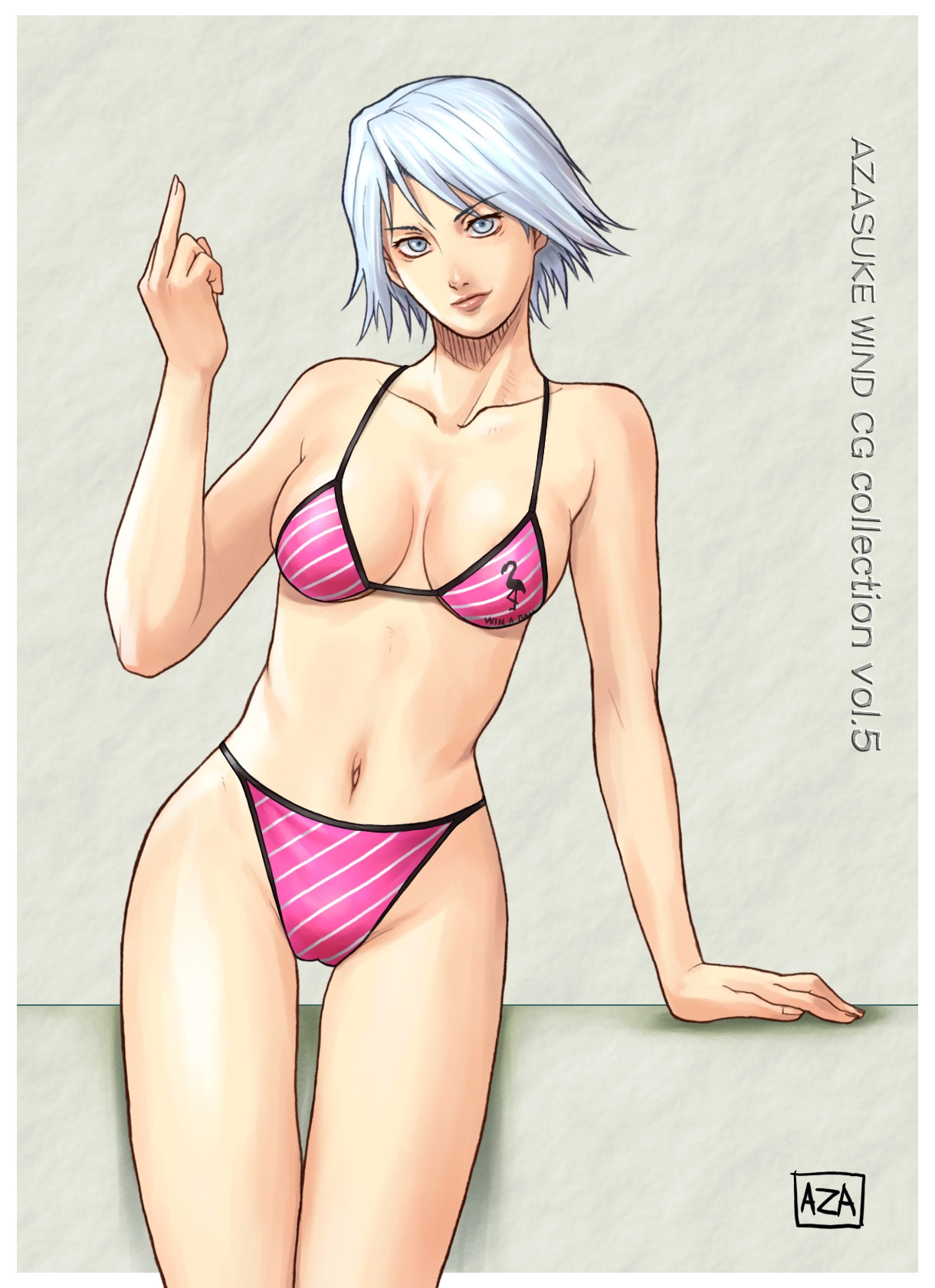 azasuke bikini christie_(doa) dead_or_alive female highres middle_finger rule34 swimsuit tecmo