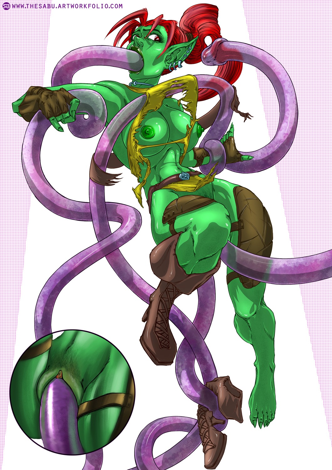 1girls areolae athletic barefoot biceps big_breasts boots breasts calves clitoris clothing earrings female female_focus female_only fingerless_gloves goblin goblin_female green_skin hourglass_figure long_hair male muscular muscular_thighs navel nipples open_mouth oral penetration penis penis_tentacles piercing pubic_hair pussy rape red_hair restrained restrained_by_tentacles ripped_clothing rule34 sabudenego solo stripped_by_tentacles suspended_via_tentacles suspension tentacle tentacle_around_wrist tentacle_grab tentacle_in_mouth tentacle_in_pussy tentacle_under_clothes thick_thighs torn_clothes translucent_tentacles vagina vaginal vaginal_insertion vaginal_penetration warrior wide_eyed wide_hips world_of_warcraft