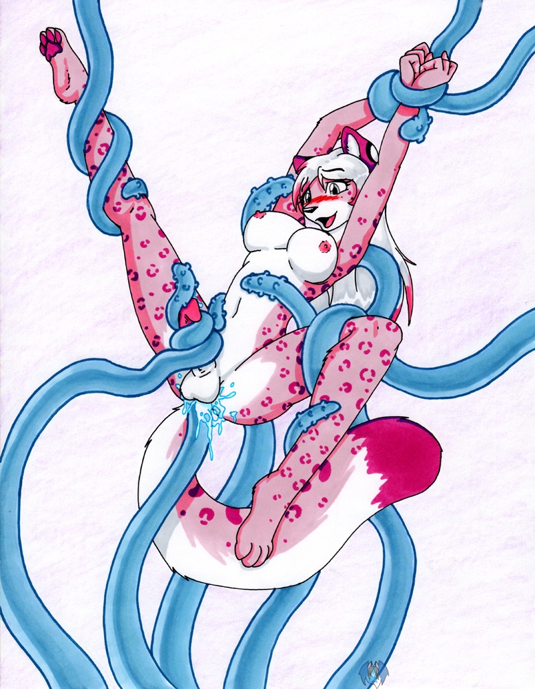 anthro arms_above_head balls blush breasts coiling curvy_figure e621 erection felid fur genitals gynomorph hourglass_figure humanoid_genitalia humanoid_penis intersex leopard mammal nude pantherine penetration penis pink_body pink_fur restrained sex small_waist smile solo spread_legs spreading tentacle_sex tentaclejob tentacles tierafoxglove wide_hipped_anthro wide_hipped_gynomorph wide_hipped_intersex wide_hips