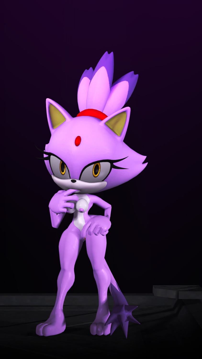 2014 3d_(artwork) 9:16 amber_eyes anthro areola blaze_the_cat breasts digital_media_(artwork) domestic_cat e621 erect_nipples felid feline felis female genitals hair hi_res looking_at_viewer mammal mistersfm multicolored_hair nipples nude sega solo sonic_the_hedgehog_(series) source_filmmaker_(artwork) two_tone_hair vulva
