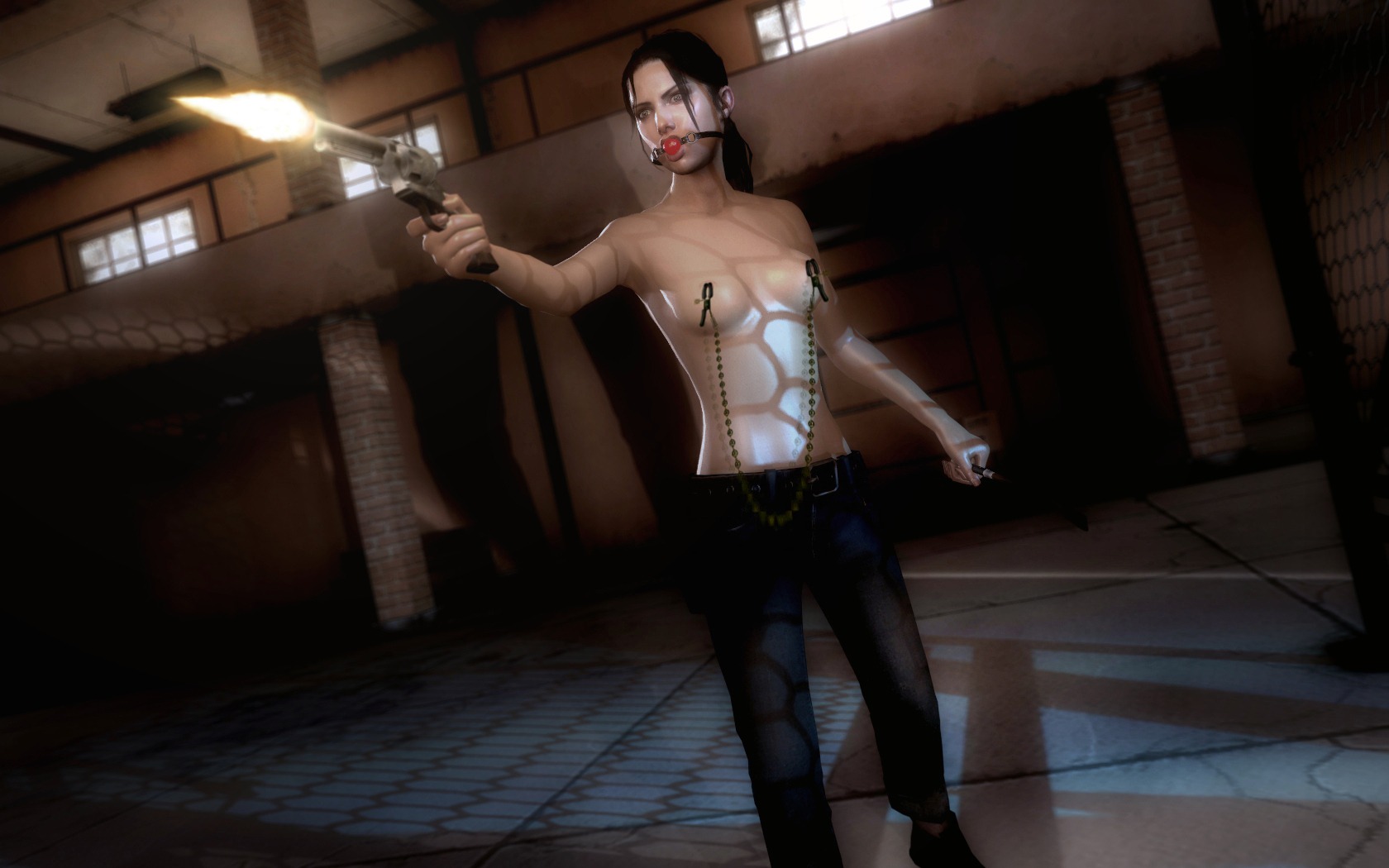 1girls 3d female female_only firearm garry's_mod gun handgun human left_4_dead left_4_dead_(series) pale_skin rastifan revolver rule34 solo solo_female weapon zoey_(left_4_dead)
