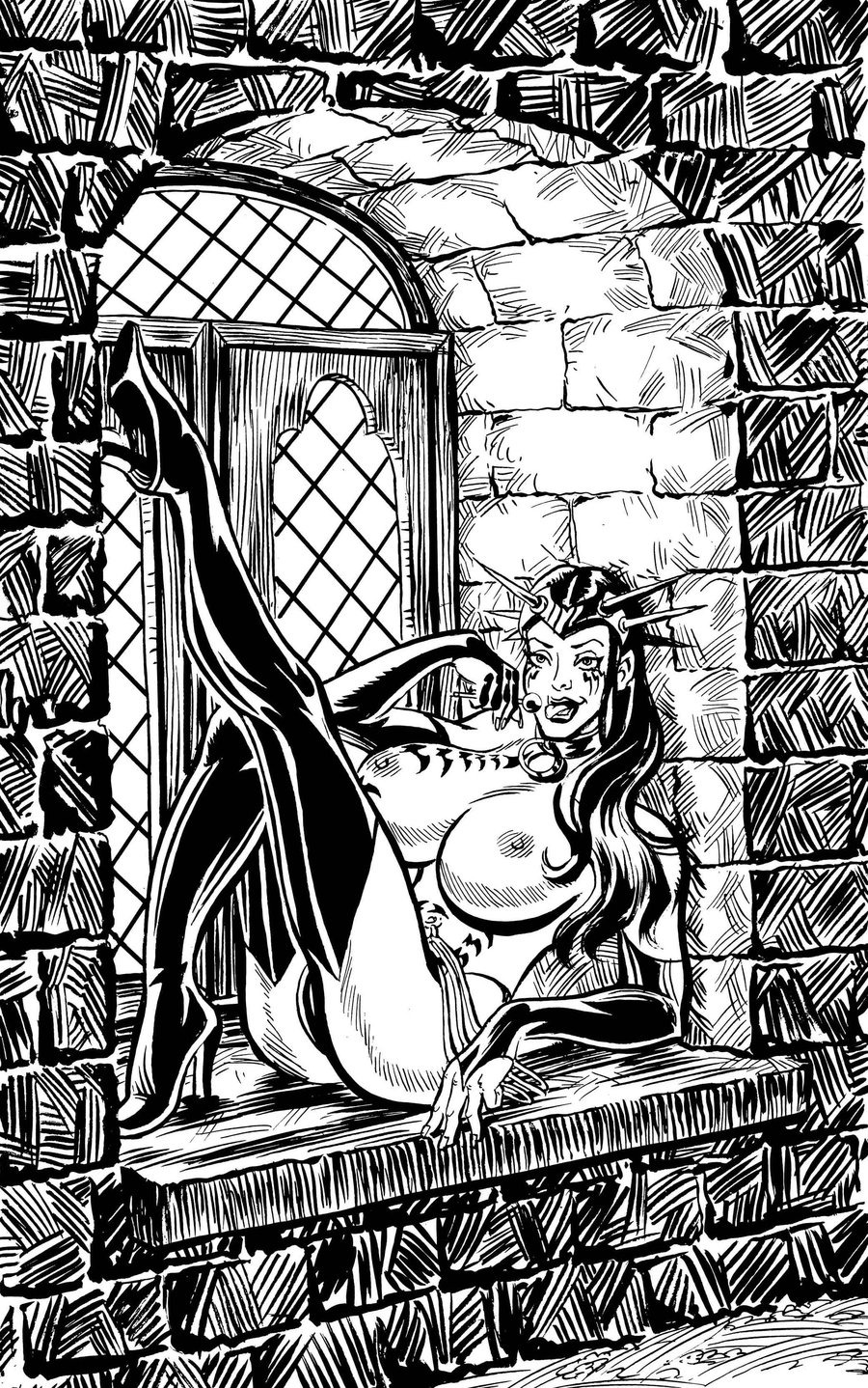 1girls female lying raven_hex rule34 tagme tarot:_witch_of_the_black_rose topless villainess witch