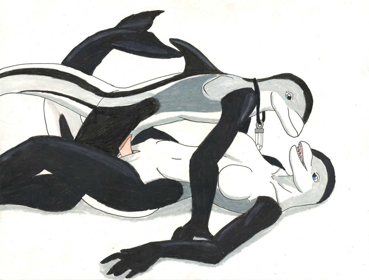 adleisio adleisio_(character) anthro aquatic breasts cassandra_(adleisio) cetacean crystal dolphin duo e621 erection female female_penetrated fin genitals jewelry male male/female male_penetrating male_penetrating_female mammal necklace nude oceanic_dolphin penetration penile penile_penetration penis penis_in_vagina sex simple_background tail toothed_whale traditional_media_(artwork) vaginal vaginal_penetration vulva white-beaked white_background