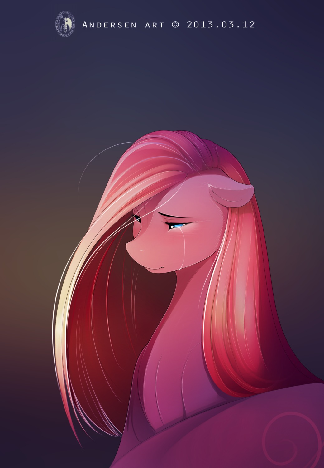 2013 absurd_res antiander blue_eyes bodily_fluids e621 earth_pony equid equine female feral friendship_is_magic fur hair hasbro hi_res horse long_hair mammal my_little_pony pink_body pink_fur pink_hair pinkamena_(mlp) pinkie_pie_(mlp) pony solo tears
