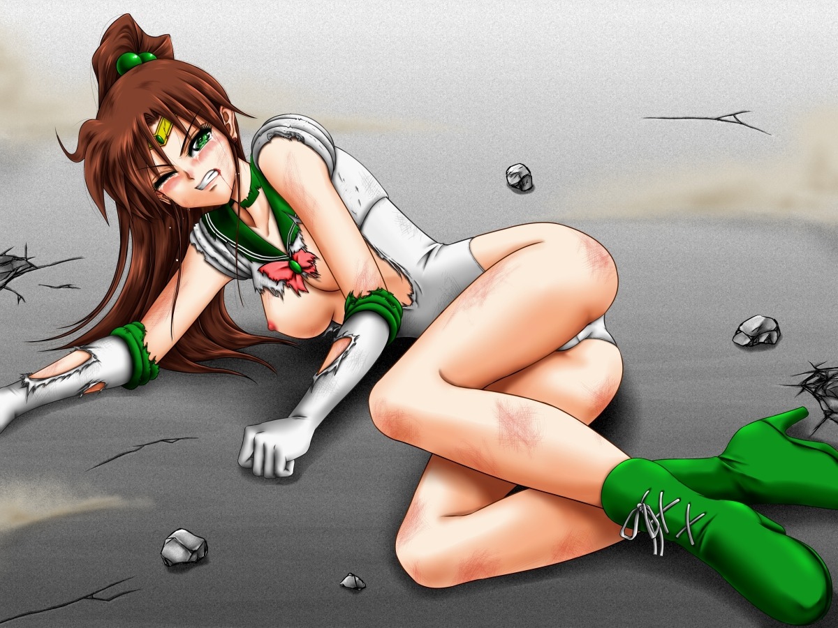 1girls bishoujo_senshi_sailor_moon blood_on_mouth breasts breasts_out bruises clothing crying_with_eyes_open defeated elbow_gloves endured_face exposed_breasts female female_only h@ruki high_heel_boots high_heels human injured injury long_gloves makoto_kino nipples no_skirt on_ground panties panties_peek rule34 sailor_jupiter slim_body small_breasts solo tagme torn_clothes torn_clothing