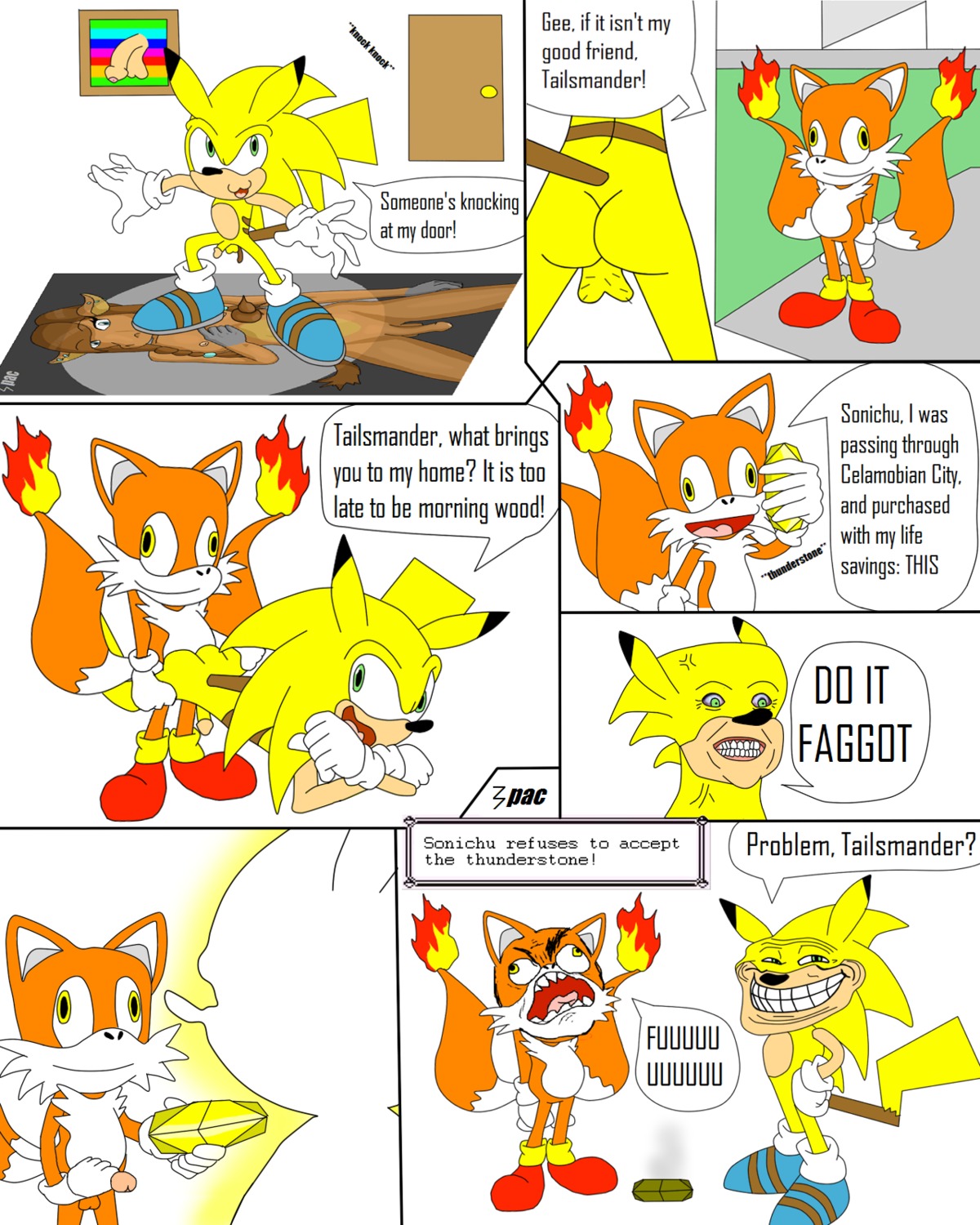 2_tails 3pac 4:5 5_fingers anthro anthro_on_anthro artist_name balls biped black_ears black_eyebrows black_nose black_text blonde_hair blue_clothing blue_footwear body_hair brown_body brown_clothing brown_footwear brown_fur brown_tail butt canid canine charmander chris_chan clothed clothed_sex clothing countershade_torso countershading crossed_arms curved_eyebrows dark_eyebrows dark_nose dark_pupils dark_text derp_eyes dialogue digital_media_(artwork) dipstick_ears door duo e621 ear_markings english_text eulipotyphlan european_hedgehog eyebrows fan_character feces feces_in_ass feces_on_ground feces_pile fingers fire flaming_tail floor footwear fox from_behind_position fur generation_1_pokemon genitals glans gloves green_eyes grin hair hairy_balls hand_on_hip hand_on_penis handwear hanging_feces hedgehog hi_res holding_object holding_penis hybrid inside iris light_balls light_body light_butt light_clothing light_ears light_eyes light_fur light_glans light_gloves light_hair light_handwear light_penis light_tail looking_at_viewer male male/male mammal markings meme monotone_butt monotone_clothing monotone_gloves monotone_hair monotone_handwear mostly_nude multi_tail multicolored_body multicolored_clothing multicolored_ears multicolored_face multicolored_footwear multicolored_fur multicolored_tail nintendo object_in_ass open_mouth orange_balls orange_body orange_ears orange_face orange_fur orange_tail path penis picture_frame pikachu pink_tongue pokemon pokemon_(species) pooping pupils rage_comic rageguy red_clothing red_footwear red_fox scatplay sega sex simple_background small_iris small_pupils smile sonic_the_hedgehog_(series) sonichu_(character) sonichu_(series) speech_bubble standing tail tan_balls tan_body tan_face tan_fur tan_glans tan_penis teeth text thin_eyebrows tongue trollface true_fox two_tone_body two_tone_clothing two_tone_ears two_tone_face two_tone_footwear two_tone_fur two_tone_tail what wheelbarrow_position white_body white_clothing white_countershading white_face white_footwear white_fur white_gloves white_handwear why yellow_balls yellow_body yellow_butt yellow_clothing yellow_ears yellow_eyes yellow_face yellow_footwear yellow_fur yellow_penis yellow_tail