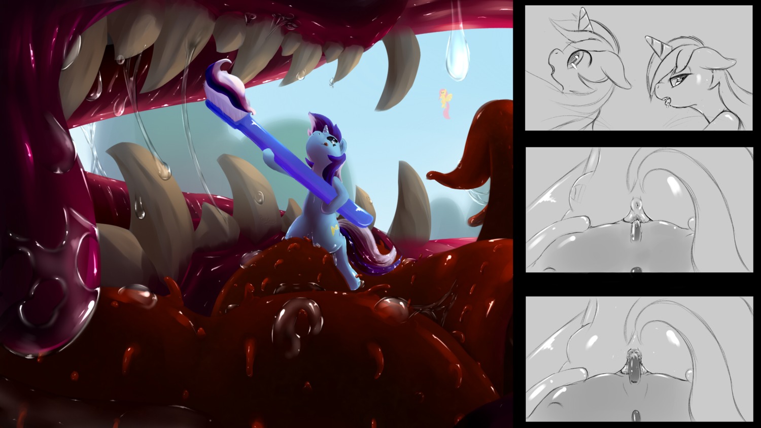 16:9 2013 ambiguous_gender anal anal_masturbation anal_penetration blue_body blue_eyes blue_fur butt cunnilingus cutie_mark e621 equid equine feathered_wings feathers female feral fluttershy_(mlp) friendship_is_magic fur genitals group hair hasbro hi_res horn mammal masturbation minuette_(mlp) multicolored_hair my_little_pony mythological_creature mythological_equine mythology open_mouth oral pegasus penetration pink_hair rayhiros sex teeth tongue tongue_out two_tone_hair unicorn vaginal vaginal_masturbation vulva widescreen wings yellow_body yellow_feathers yellow_fur