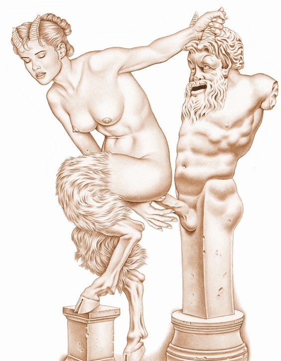 1girls closed_eyes deity dildo erotic_sculpture european_mythology female fit fit_female god goddess greek_mythology hooves horned_humanoid human_on_statue humanoid light-skinned_female light_skin male mark_blanton masturbation mythology pan_(mythology) penis public_domain rule34 satyr satyress statue