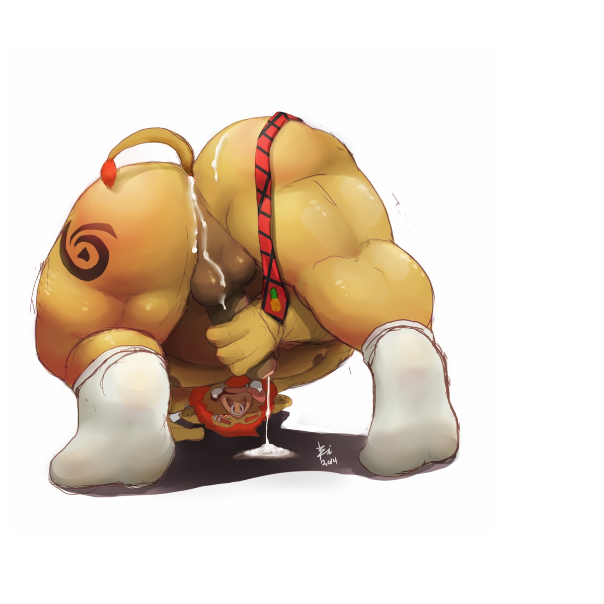 1:1 after_sex all_fours anthro ass_up backsack balls beard big_butt bin_(artist) bodily_fluids butt clothing cum cum_in_ass cum_inside cum_on_butt cum_on_ground domestic_pig e621 ear_piercing erection facial_hair facial_piercing footwear foreskin genital_fluids genitals hi_res humanoid_genitalia humanoid_penis legwear lip_piercing male mammal nose_piercing nose_ring nude penis piercing rear_view ring_piercing septum_piercing slightly_chubby socks solo suid suine sus_(pig) tattoo tongue tongue_out wild_boar