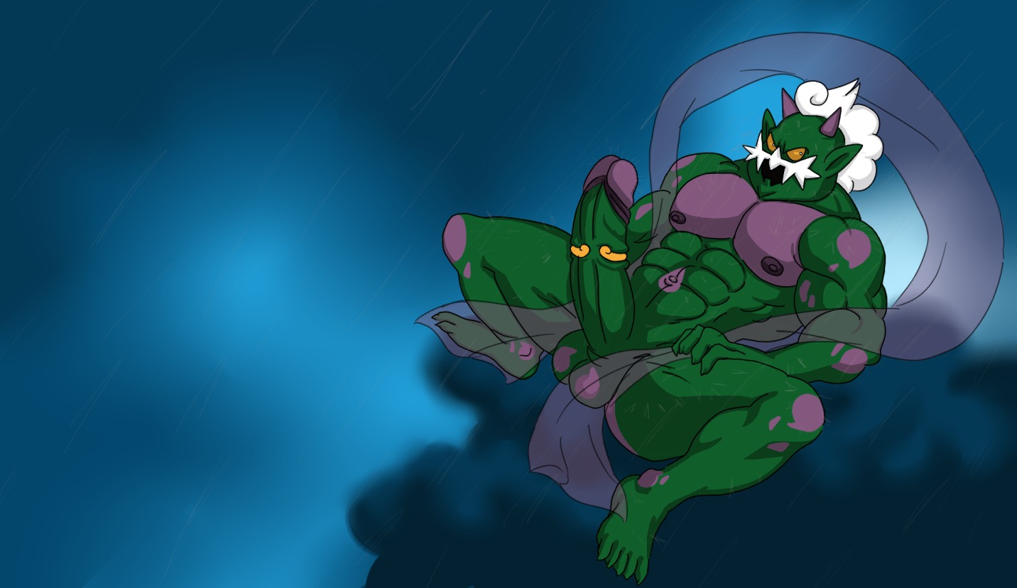 1boy abs artist_request balls big_penis buff buffurun cock_ring erection green_skin looking_at_viewer male male_only muscles muscular nipples nude penis pokemon pokemon_bw rule34 solo spread_legs testicles tornadus