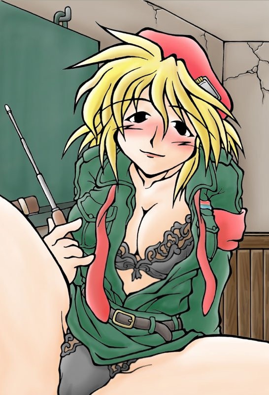 black_panties blush cleavage female margaret_southwood metal_slug open_clothes open_shirt panties rule34 snk spread_legs tagme