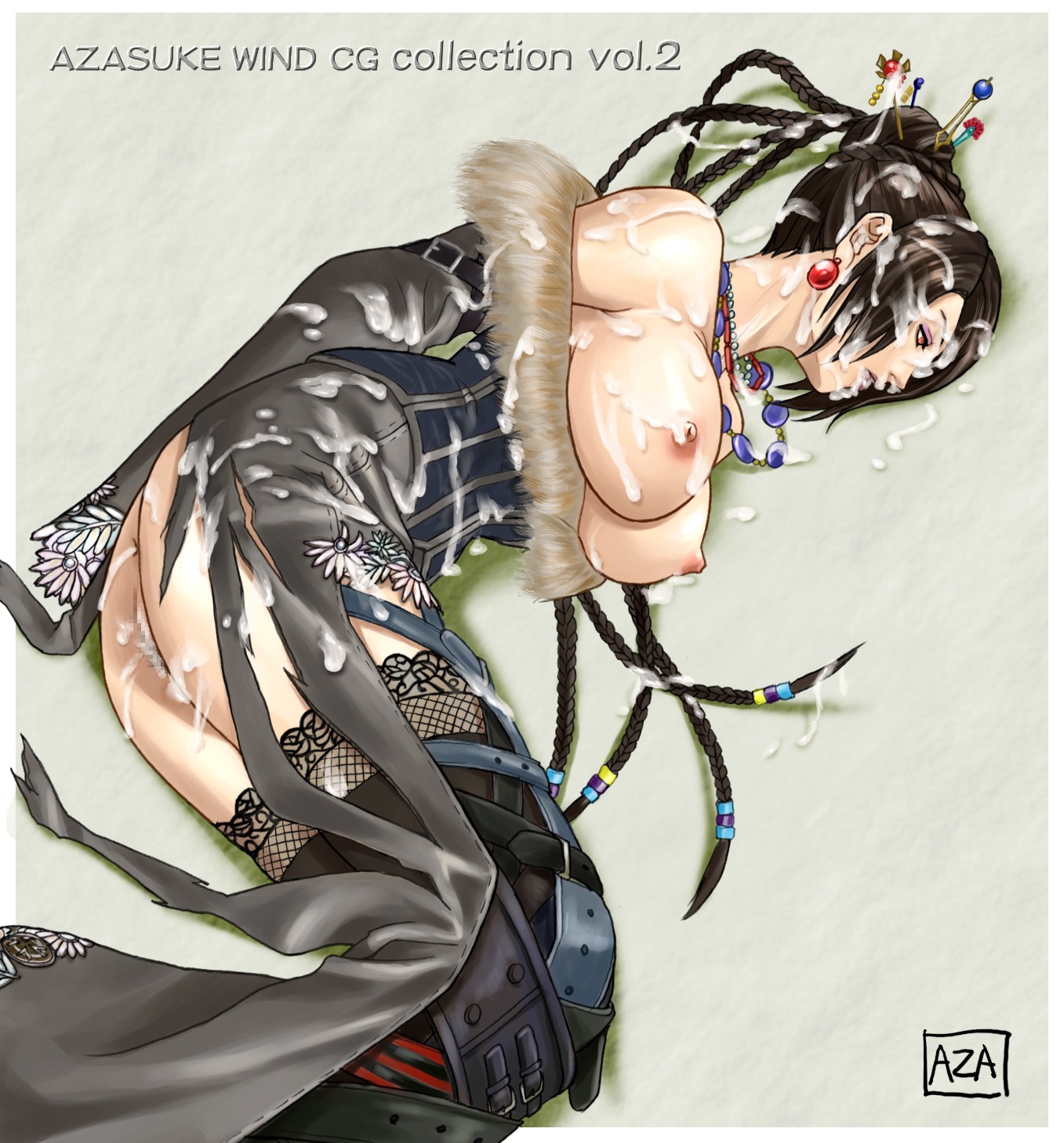 1girls 2d anus arms_behind_back ass azasuke bare_shoulders belt belts black_dress black_hair braid breasts broken_rape_victim bukkake cum cum_all_over cum_in_ass cum_in_pussy cum_inside cum_on_arm cum_on_ass cum_on_body cum_on_breasts cum_on_clothes cum_on_ground cum_on_hair cum_on_lower_body cum_on_upper_body cumdrip dress earrings facial female female_only female_pubic_hair final_fantasy final_fantasy_x garter garters hair_ornament hairpin highres human jewelry large_breasts long_hair lulu_(final_fantasy) necklace nipples pubic_hair purple_lips pussy rape red_eyes rule34 solo solo_female thighhighs torn_clothes