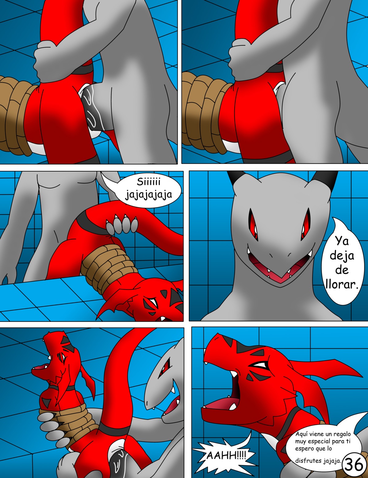 absurd_res adolescent age_difference anal anal_penetration anthro bandai_namco bodily_fluids bound claws comic crocodile crocodilian crying cum dialogue digimon digimon_(species) digital_media_(artwork) dominant dominant_male dragon duo e621 erection eyes_closed forced genital_fluids genitals guilmon hector21314 hi_res larger_dom male male/male male_penetrated male_penetrating male_penetrating_male multiple_scenes mythological_creature mythological_scalie mythology nude penetration penis rape red_eyes reptile scalie sex size_difference spanish_text submissive submissive_male tail tears text thick_penis translated violence young