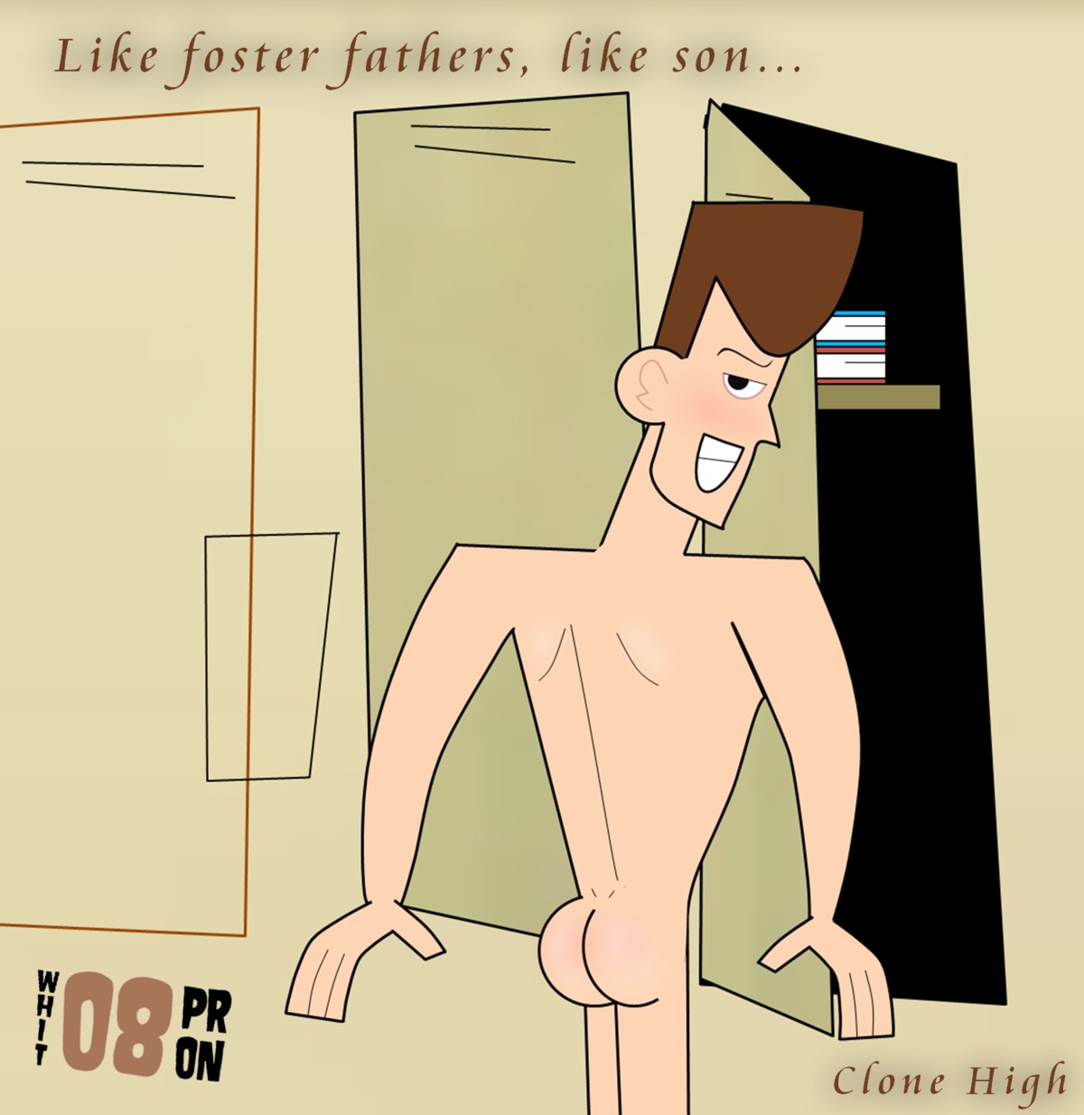 1boy ass ass_focus big_ass bubble_ass bubble_butt butt_focus clone_high color gay jfk_(clone_high) looking_back male male_only nude rule34 smile solo straight_hair swag tagme whit08pr0n yaoi