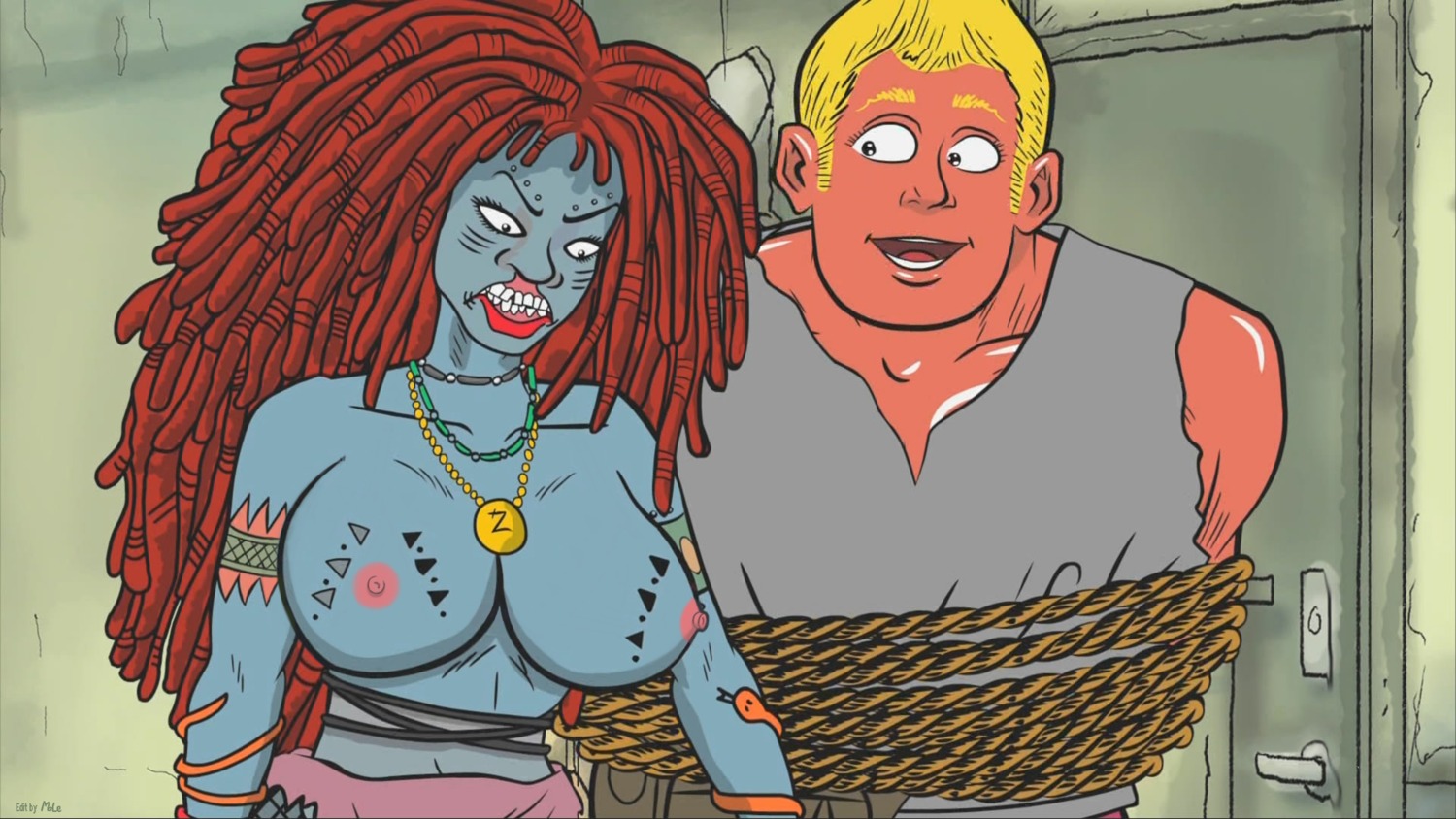 blue_skin dreadlocks female lola_(mwa) mongo_wrestling_alliance rule34 rusty_kleberkuh tagme tattoo