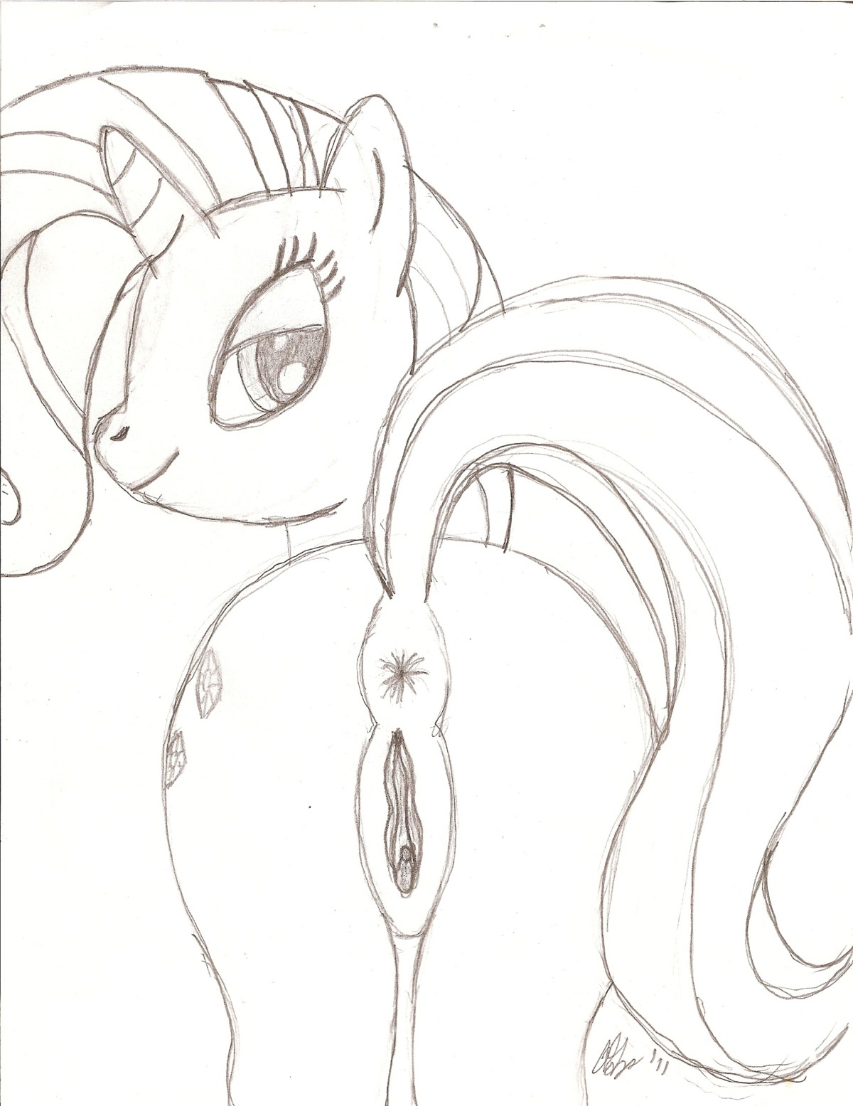 anus equine female feral friendship_is_magic hasbro horse my_little_pony mythological_creature mythological_equine mythology pony pussy rarity_(mlp) rule34 smooth_skin tagme tail unicorn