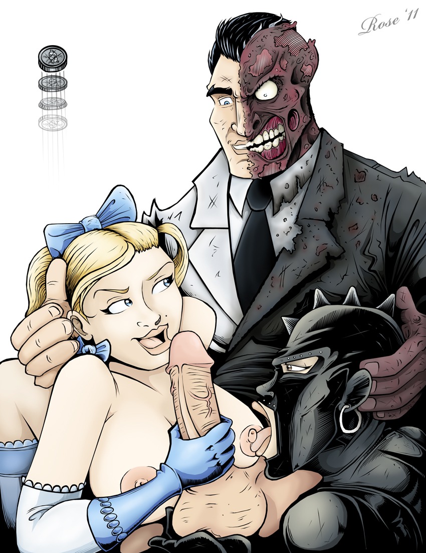batman_(series) blonde blonde_hair blue_eyes dc dc_comics female rosenrot rule34 spice sugar suit tagme two-face