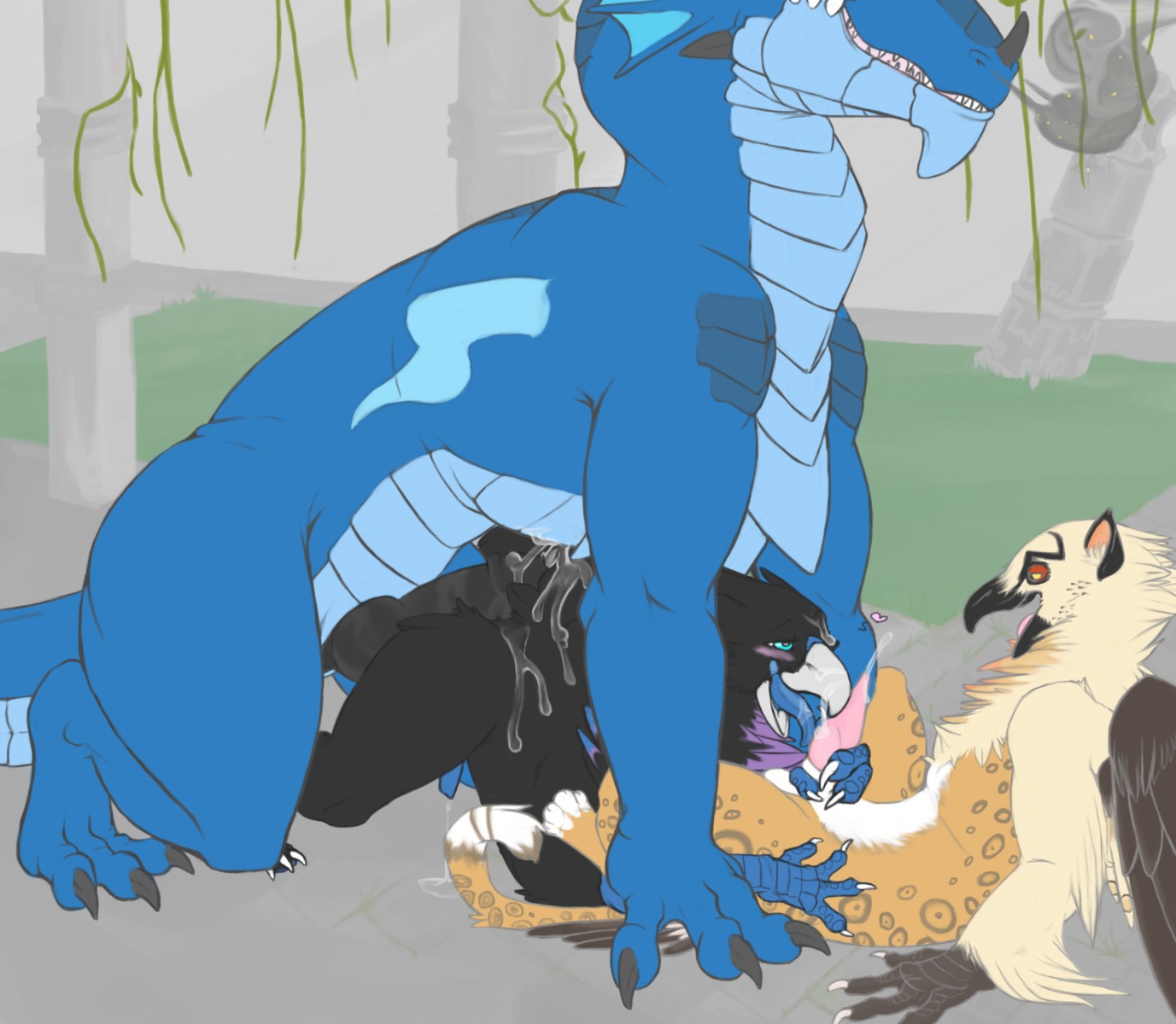 2013 accipitrid accipitriform anal anal_penetration avian balls beak beak_fetish beak_play beak_sex beakjob bearded_vulture big_penis bird black_body black_fur black_penis blue_body blue_scales blush bodily_fluids canid canine canis claws cum cum_in_ass cum_inside dominant dragon e621 erection european_mythology feathered_wings feathers feet felid fellatio feral feral_on_feral forgottenscales from_behind_position fur fystilago genital_fluids genitals grave_gryphon group group_sex gryphfalcon gryphon hi_res interspecies jaguar knot larger_dom larger_male licking male male/male male_penetrated male_penetrating male_penetrating_male mammal mythological_avian mythological_creature mythological_scalie mythology nude old_world_vulture oral orange_body orange_fur pantherine penetration penile penis penis_lick rein_(amaterasu1) ruins scales scalie sex size_difference smaller_male smoke smoke_from_nose taernyll tail talons temple toes tongue tongue_out vulture western_dragon wings wolf