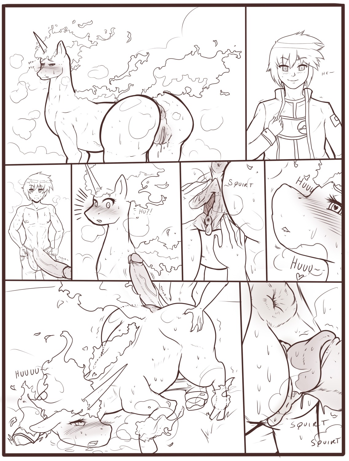 anus bestiality big_penis bodily_fluids clitoris clothed clothing duo e621 english_text equid erection female female_on_human feral fire flaming_tail from_behind_position fully_clothed generation_1_pokemon genital_fluids genitals hi_res horn huge_penis human human_on_feral humanoid_genitalia humanoid_penis hyper hyper_genitalia hyper_penis in_heat interspecies male male/female male_on_feral mammal monochrome nikoh nintendo nude penis pokemon pokemon_(species) pokephilia rapidash sean_(nikoh) sex sweat tail text topless undressing vaginal_fluids vulva