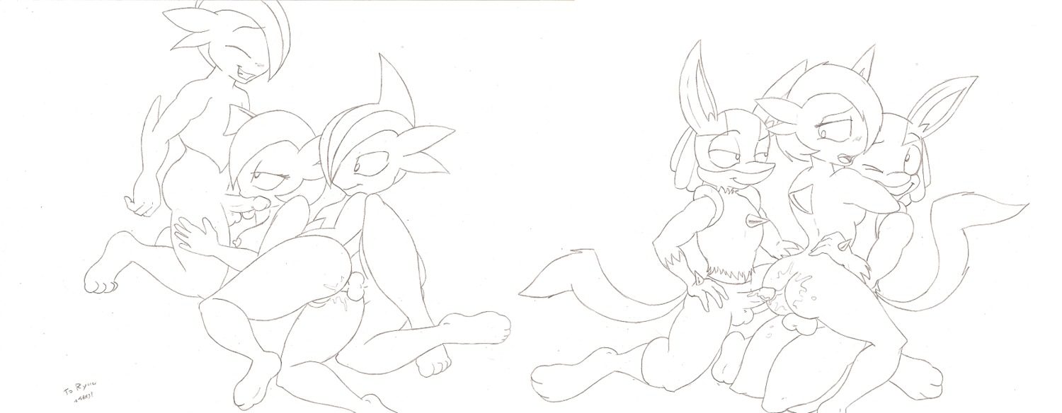 1girls 4boys anal anal_penetration anal_sex breasts cowgirl_position fellatio female female_on_top gallade gardevoir lucario male on_top oral oral_sex pokemon pokemon_(species) pokemon_dppt pokemon_rse ride riding rule34 sanji_artist straight