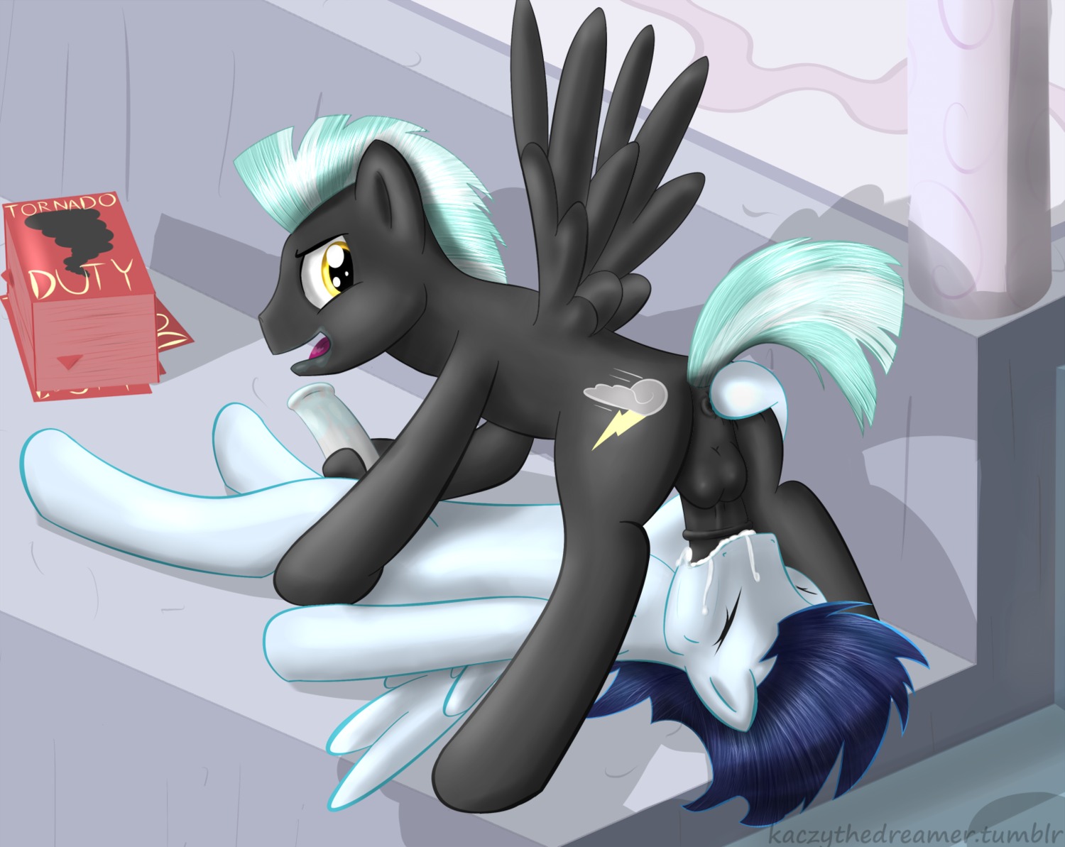 2012 69_position anal animal_genitalia animal_penis anus balls black_body black_feathers blue_body blue_feathers blue_hair bodily_fluids cum cum_in_mouth cum_inside cum_on_face cutie_mark duo e621 english_text equid equine equine_genitalia equine_penis erection eyes_closed feathered_wings feathers fellatio feral feral_on_feral feral_penetrated feral_penetrating feral_penetrating_feral friendship_is_magic genital_fluids genitals hair hasbro hi_res intraspecies kaczy male male/male male_penetrated male_penetrating male_penetrating_male mammal my_little_pony mythological_creature mythological_equine mythology oral oral_penetration pegasus penetration penile penile_penetration penis quadruped saliva sex soarin_(mlp) tail text thunderlane_(mlp) wing_boner wings wonderbolts_(mlp) yellow_eyes